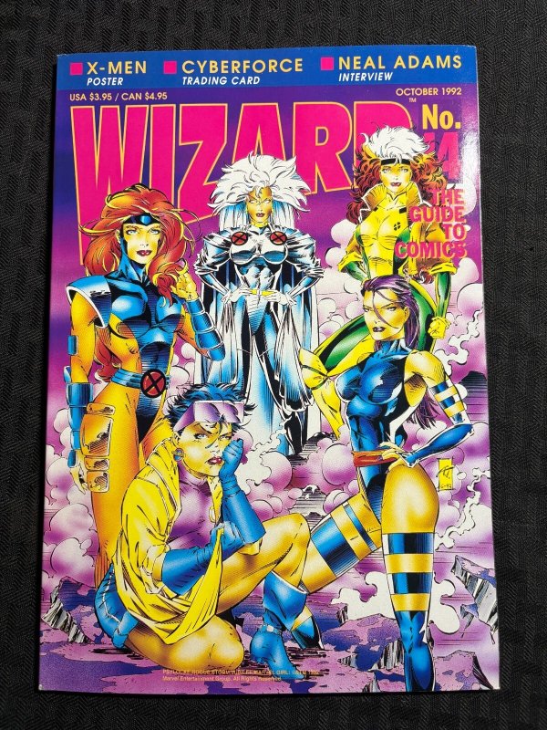 1992 WIZARD Comics Magazine #14 FN+ 6.5 Neal Adams / X-Men Poster NO INSERTS