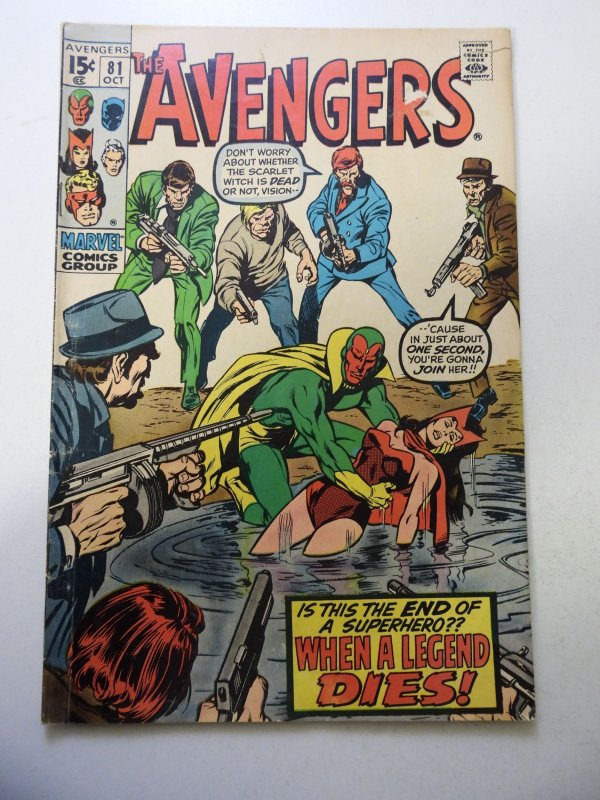 The Avengers #81 (1970) VG- Condition 1/2 tear, tape pull fc