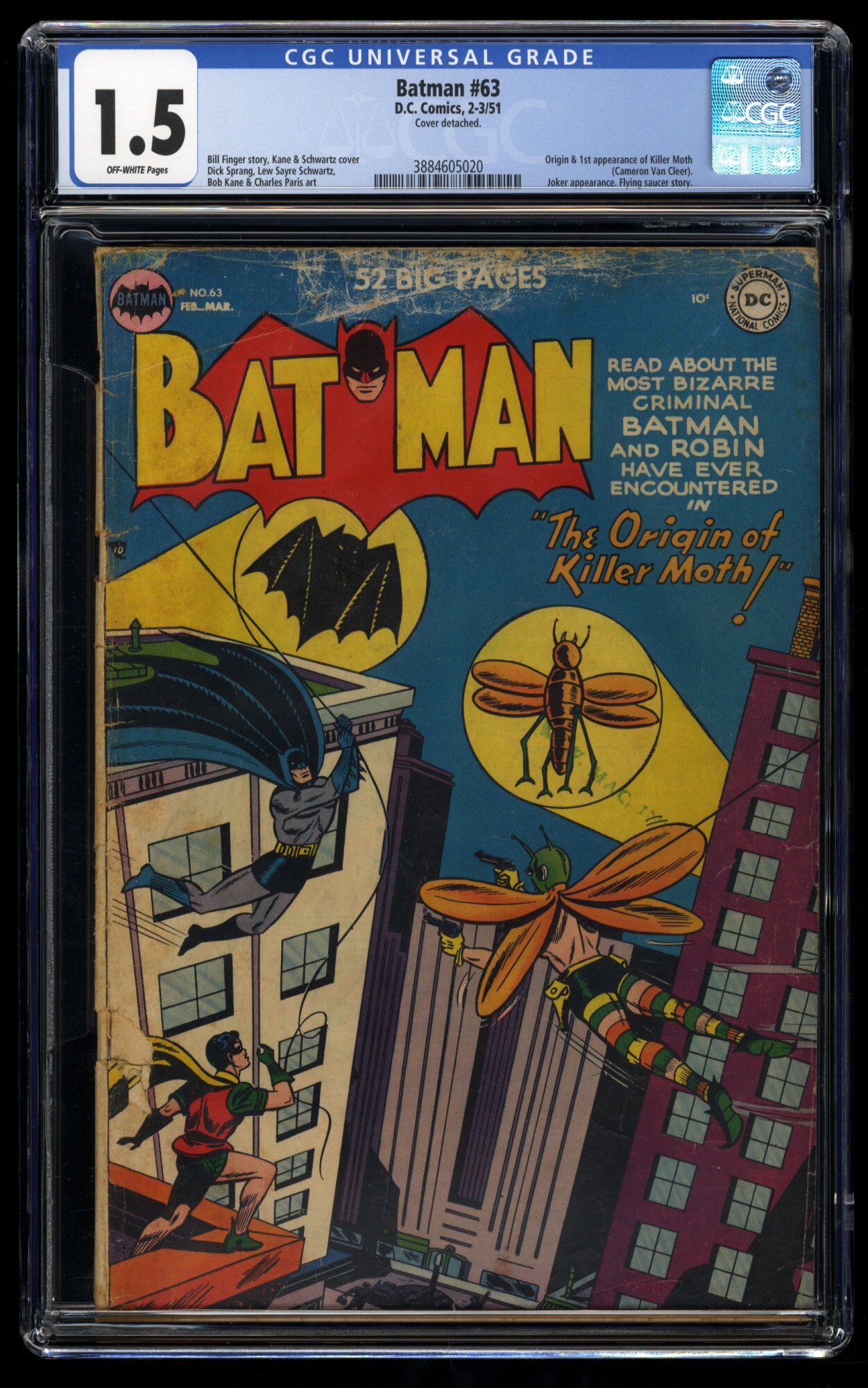 Batman #63 CGC FA/GD  Off White 1st Appearance Killer Moth! | Comic  Books - Golden Age, DC Comics, Batman, Superhero / HipComic