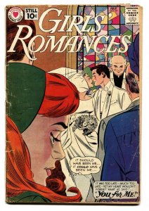 Girls' Romances #77 comic book 1961-DC-tense wedding cover-spicy art