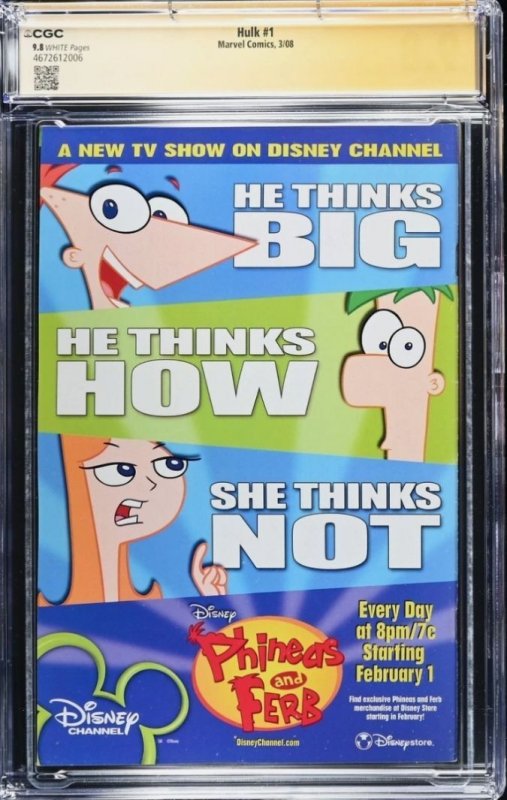 Hulk #1 2008 CGC 9.8 SS Signed by Jeph Loeb & Ed McGuinness