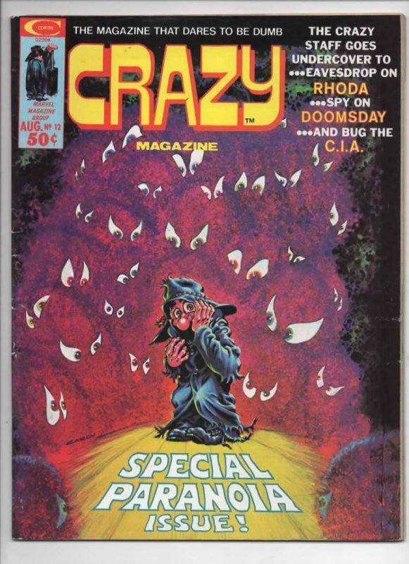 CRAZY #12 Magazine, VG/FN, Rhonda, Paranoia, CIA, 1973 1975, more in store 