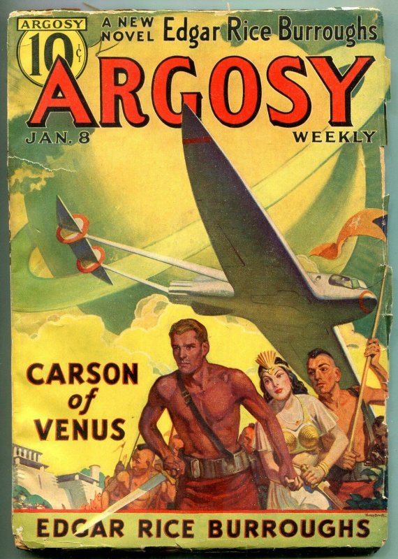 Carson of Venus Complete Argosy Serialization 1938 6 pulp lot Burroughs