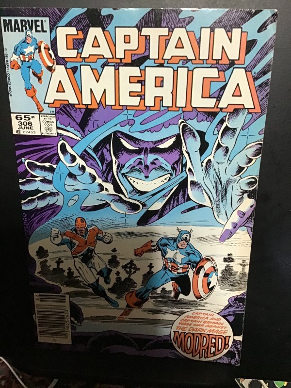 Captain America #306 (1985) high-grade first new Modred Key! VF/NM Wow
