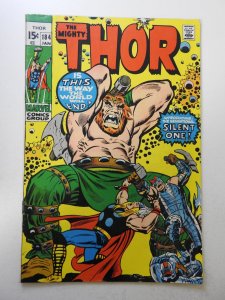 Thor #184 (1971) VG moisture stain, cover and 1st wrap detached bottom staple