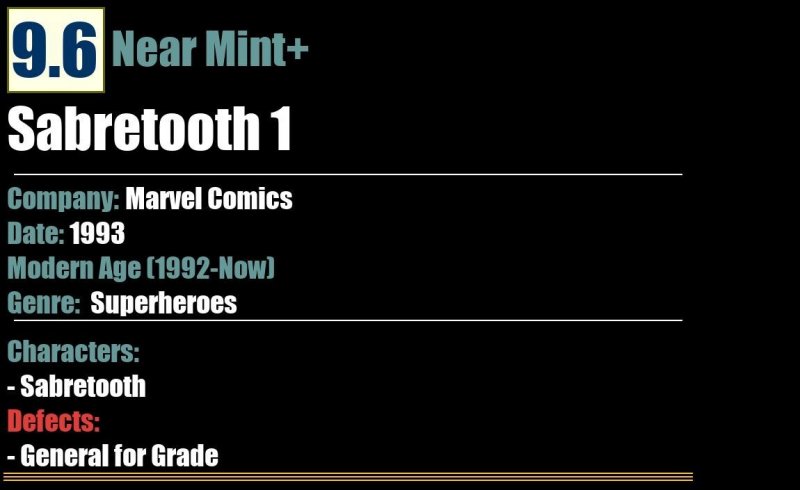 Sabretooth 1 (1993) NM+ Marvel Comics