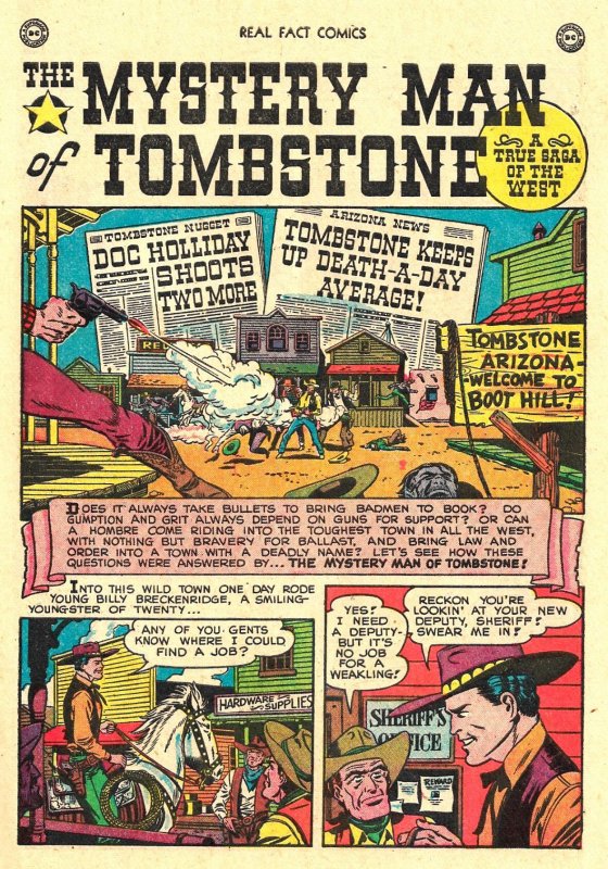 REAL FACT COMICS #18 (Jan1949) 8.5 VF+  Dick Sprang Art! Jim Thorpe! Volcanoes!