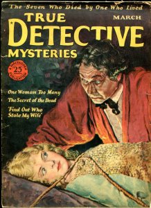 True Detective Mysteries March 1927- Wild bondage cover- crime murder VG