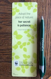 Adopt the pace of nature: her secret is patience Emerson WWF Bookmark