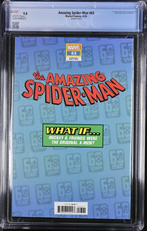Amazing Spider-Man #43 CGC 9.8 Disney 100 X-Men 1 1963 Homage Cover Marvel 2024