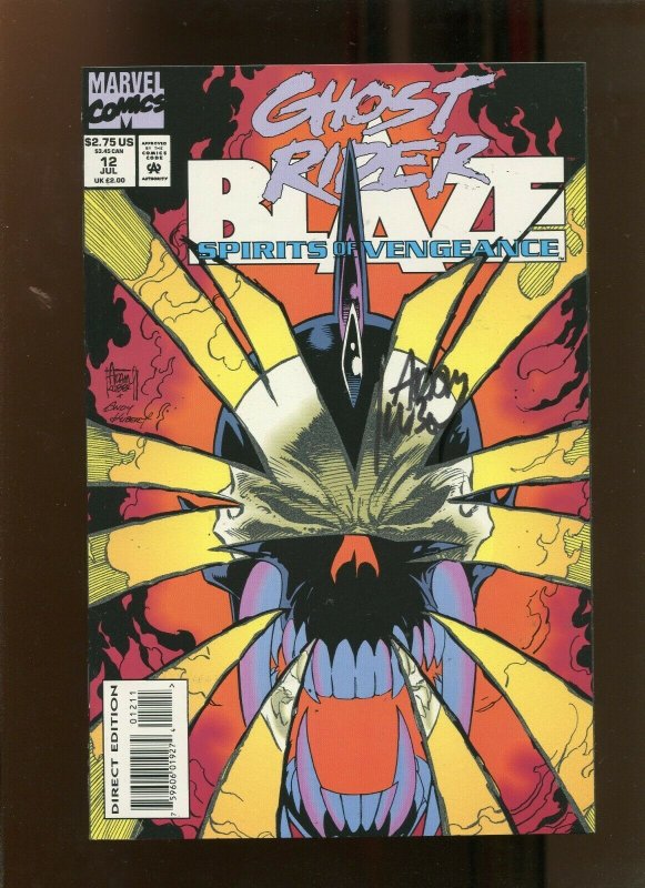 GHOST RIDER & BLAZE SPIRIT OF VENGEANCE #12 (9.2) SIGNED KUBERT!! 1993