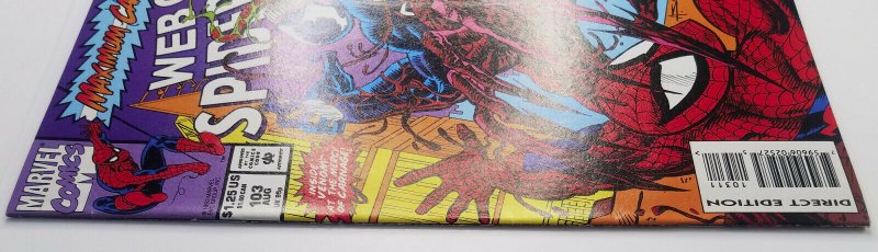 Web of Spider-Man 103 | Maximum Carnage | NM | Marvel 93 | Carnage - Venom Cover