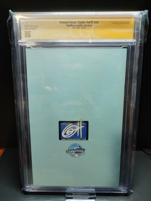 Female Force: Taylor Swift Virgin Edition Signed Greg Horn CGC 7.0 Ready to Ship