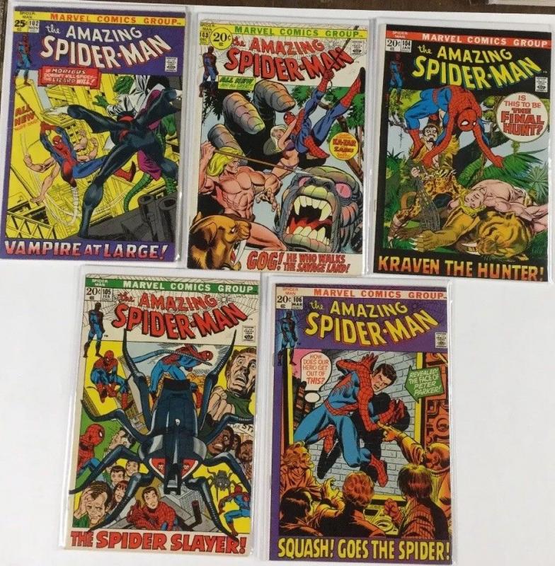 Amazing Spider-man 102 103 104 105 106 107 108 109 110 5.5-7.5 Fn- / Vf- Av Fine