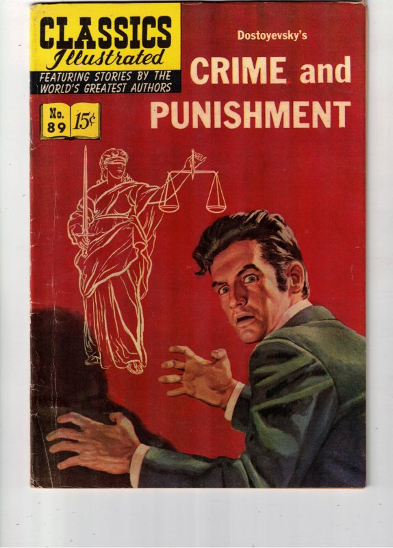 Classics Illustrated #89 (1951) 1st Print Rare Crime and Punishment FN/VF Wow!