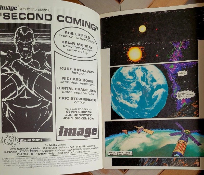 Supreme #1 w Trading Card (Image 1993) Silver Foil / 1st Issue Rob Liefeld VF/NM