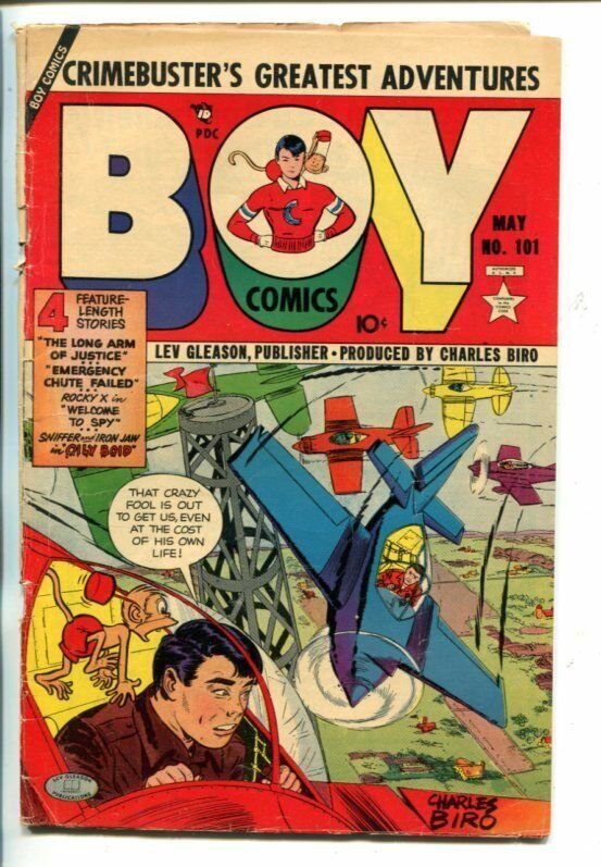 BOY #101-1954- AIR RACE COVER-IRON JAW-ROCKY X-vg