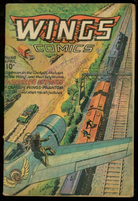 WINGS COMICS #68 1946-FICTION HOUSE-BANSHEE EXPRESS VG