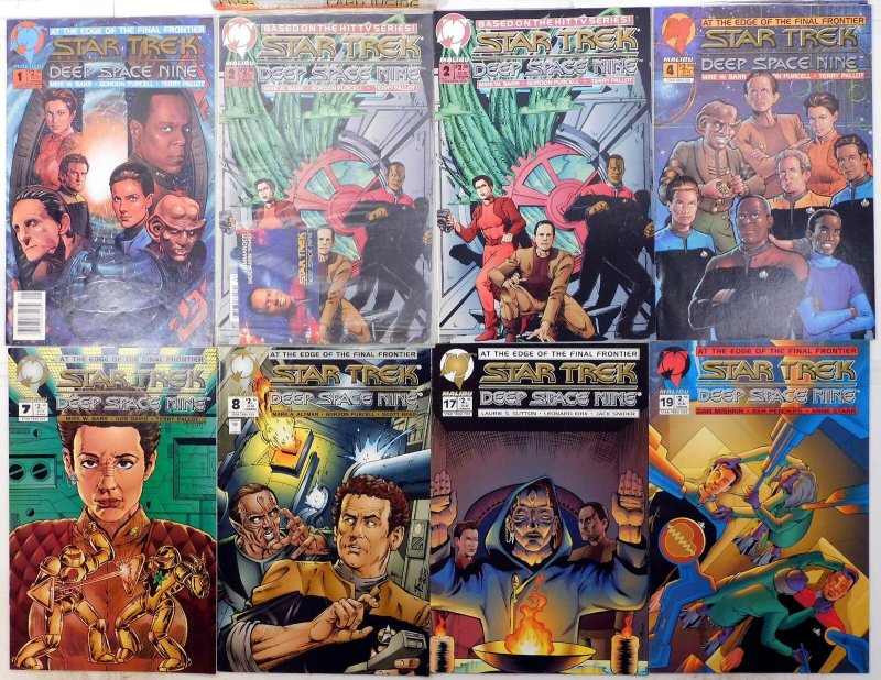 Star Trek: Deep Space Nine Lot of 8 #1, 2 x2, 4, 7, 8, 17, 19 1993 Malibu Comics