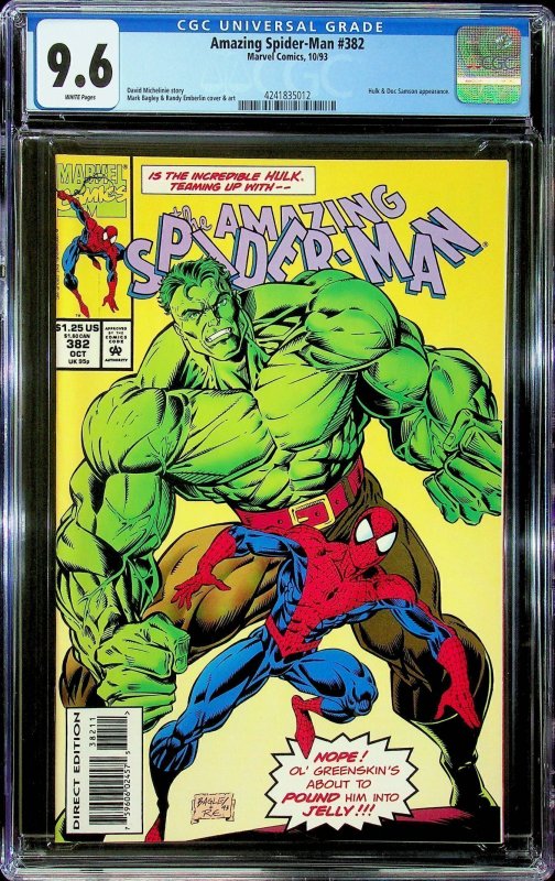 The Amazing Spider-Man #382 (1993) - CGC 9.6 - Cert#4241835012