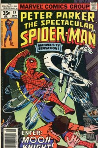 The Spectacular Spider-Man #22  (1978)Moon Knight Comic Book  VG+ 4.5