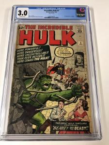 Incredible Hulk 5 Cgc 3.0 Ow Pages Marvel Silver Age