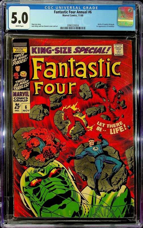 Fantastic Four Annual #6 (1968) - CGC 5.0 - Cert #3996529004