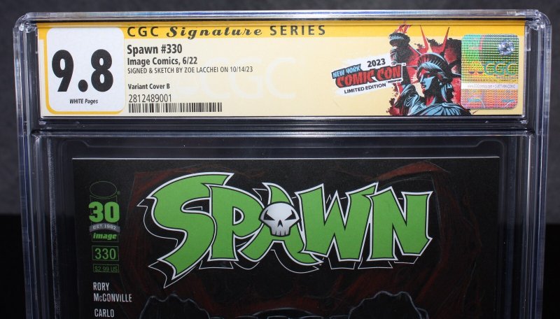 Spawn #330 CGC (9.8) Signed & Sketched by Zoe Lacchei - 2022