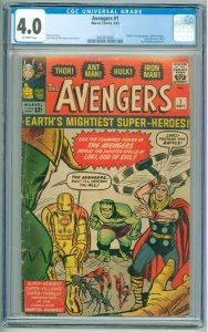 The Avengers #1 (1963) CGC 4.0 OW Pages! 1st Appearance of the Avengers!