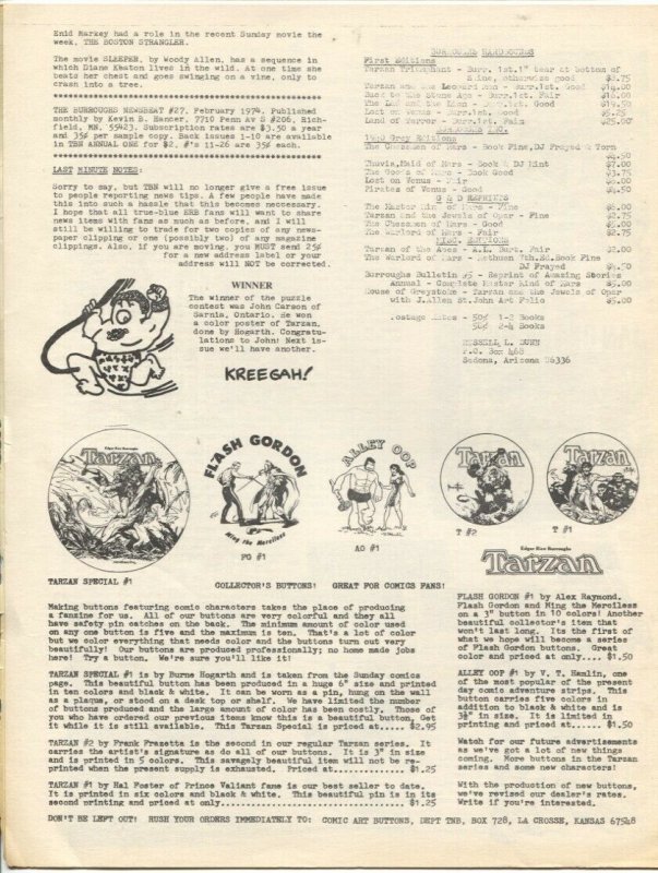 Burroughs Newsbeat #27 1974-Kevin Hancer-Rex Maxon-newsletter-FN