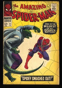 Amazing Spider-Man #45 VG+ 4.5 Lizard Appearance!