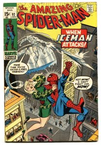 Amazing Spider-Man #92 1971-Iceman-MARVEL COMICS vg