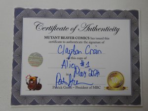 Alien #1 Virgin Variant Signed by clayton Crain W/ Certificate of Authenticity!