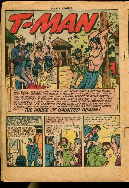 Police #126 1953-Quality-shrunken head torture panel-pre-code crime-G