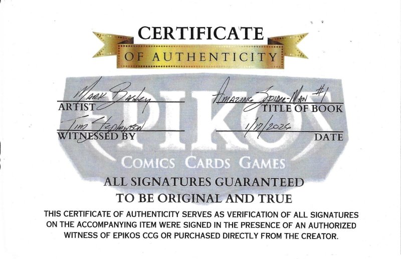 Amazing Spider-Man #1 2022 Signed Mark Bagley Cover Marvel Comics EB200