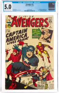 The Avengers #4 (Marvel, 1964) CGC VG/FN 5.0. First Silver Age appearance of ...