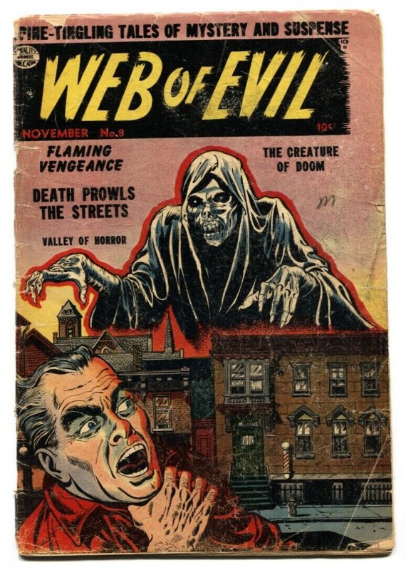 WEB OF EVIL #8 1953-QUALITY-PRE-CODE HORROR-JACK COLE good-