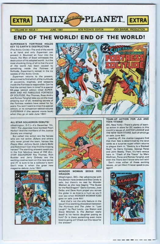 WORLD’S FINEST COMICS #271 - 8.0 - WP - Origin Superman/Batman team retold