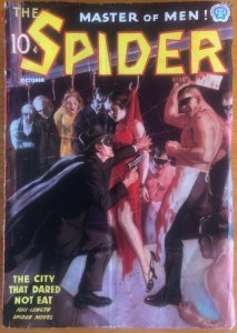 The SPIDER Oct 1937  VG  pulp     Classic Butcher cover. Nice pages.