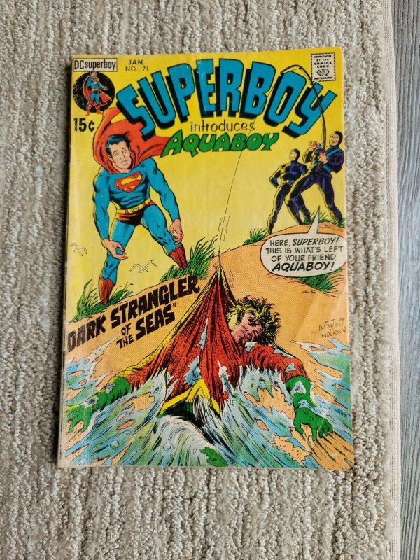 SUPERBOY #171  First App AQUABOY  Carmine Infantino Cover  1971  DC Comics