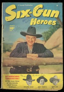 SIX-GUN HEROES #1 1950-HOPALONG CASSIDY-ROCKY LANE-FAWC G/VG