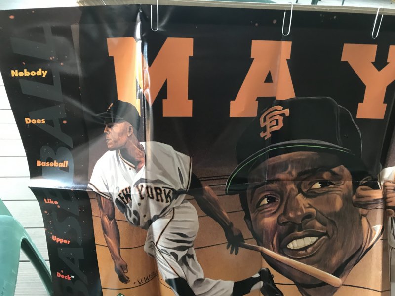 WILLIE MAYS Upper Deck BASEBALL MLB Promo Poster; 1992 22 x 34; NM, V. Wells art