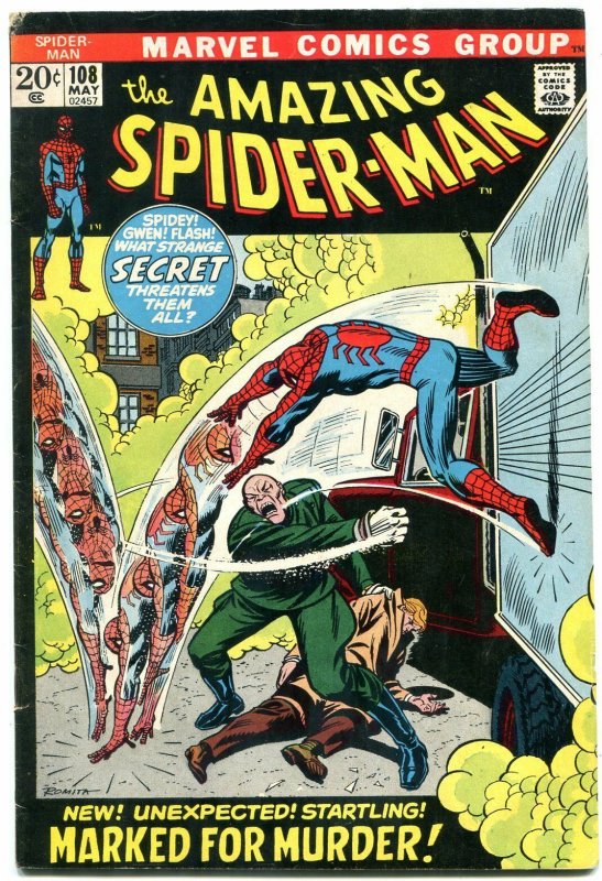 AMAZING SPIDER-MAN #108 1972-MARVEL COMICS SILVER-AGE-very good VG