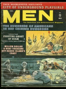 MEN MAGAZINE AUG 1961-WILD FROGMAN SKULL COVER-COMMIES VG