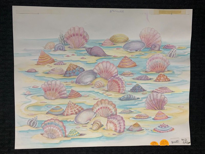 JOURNAL COVER Seashells on the Beach 14x11 Greeting Card Art #3100255