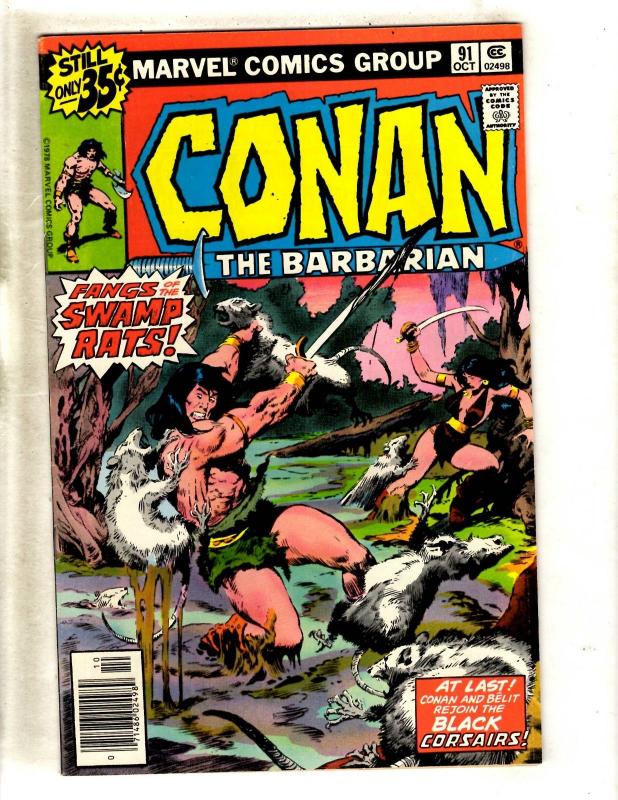 Lot Of 8 Conan The Barbarian Marvel Comic Books # 58 59 91 95 97 99 100 113 FM10