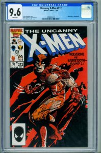 X-MEN #212 CGC 9.6 1987-WOLVERINE V SABERTOOTH-3990901015