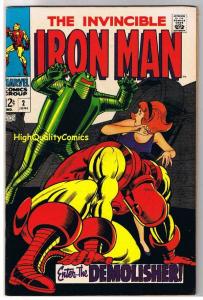 IRON MAN #2, VF/NM, Tony Stark, Demolisher Robot, 1968, Johnny Craig