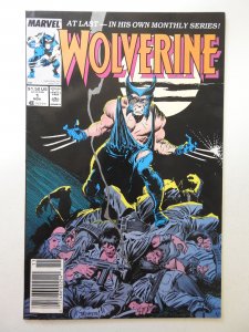 Wolverine #1 (1988) VG+ Condition moisture stain