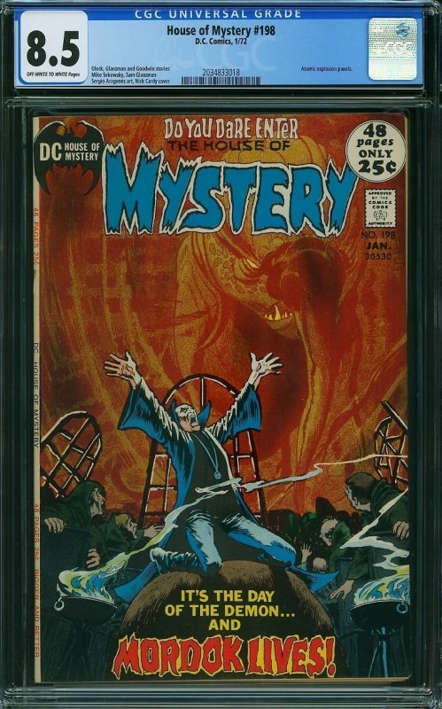 House of Mystery #198 (1972) CGC 8.5 VF+
